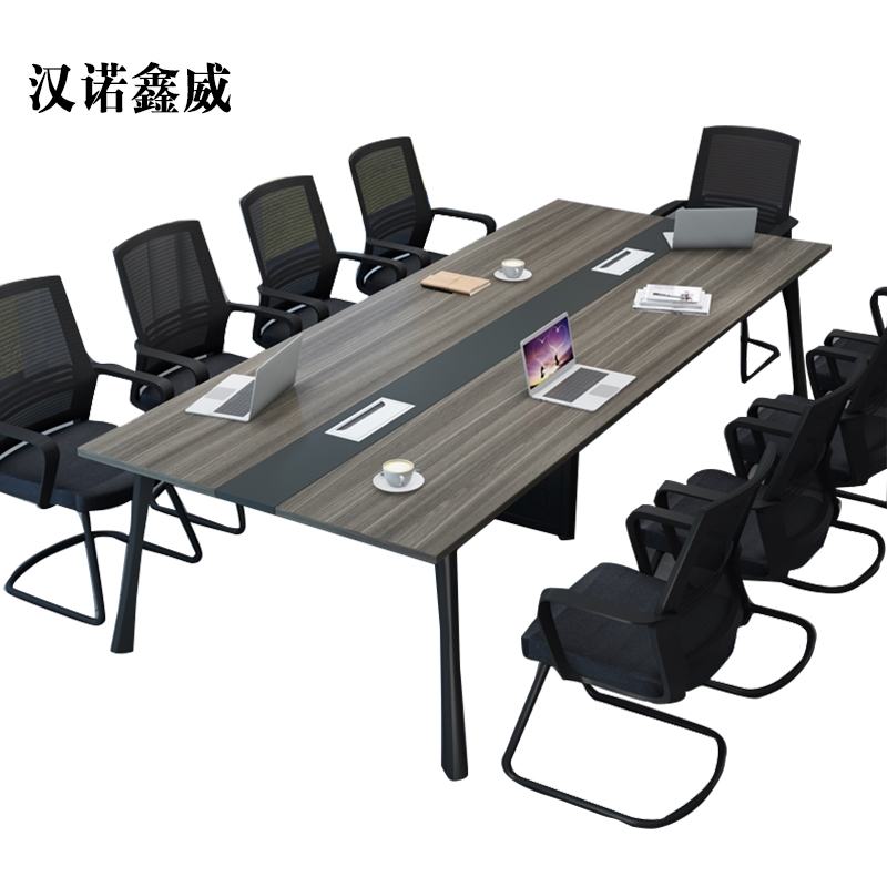 汉诺鑫威会议桌长桌简易桌工作桌马蹄桌椅组合4米会议桌+12椅[工厂现做 7天内发货]高清大图