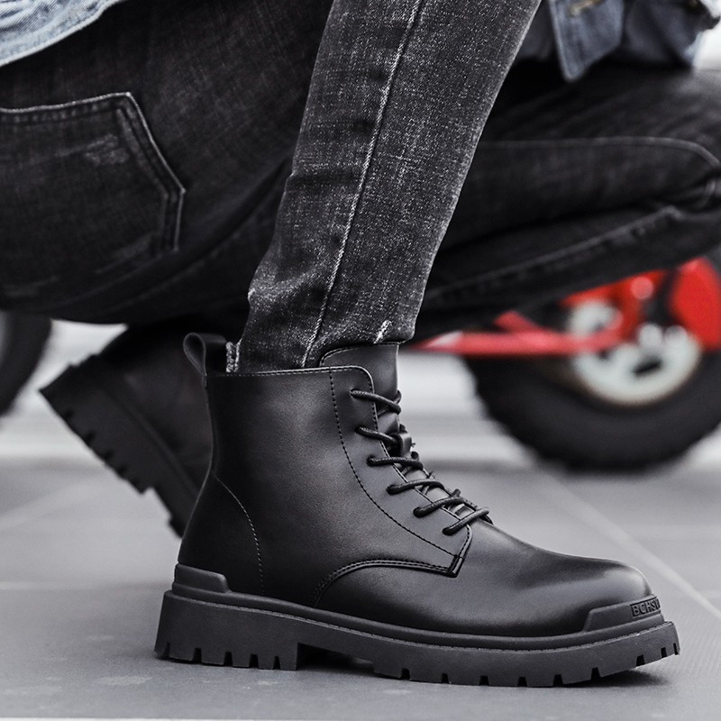 热卖款2双299元阿尔皮纳袋鼠男士马丁靴英伦风格加绒中低帮学生青年时