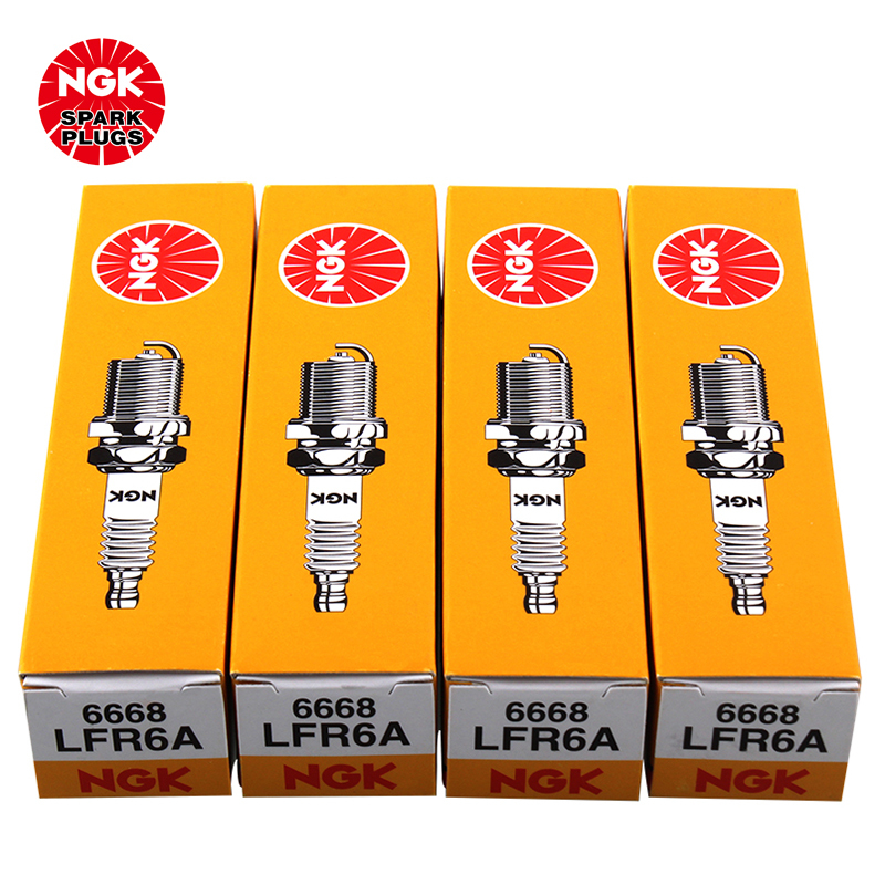 NGK 镍合金火花塞 LFR6A 6668 四支装 比亚迪F0F3劲炫吉利自由舰景逸丘比特M3中华H530风光众泰