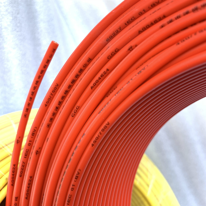 津成电线4平方铜芯电线国标4平方单芯硬线95米卷zrbv4平方双色