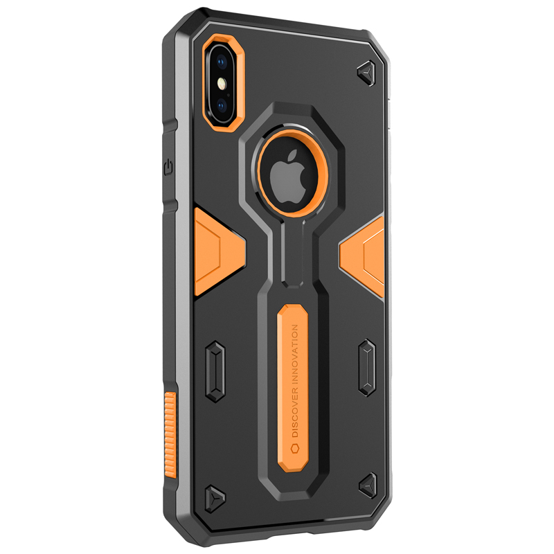 HIGE/iPhone X 悍将系列铠甲手机壳/保护套+酷炫外观精选双色材质 适用于苹果x手机壳 橙色