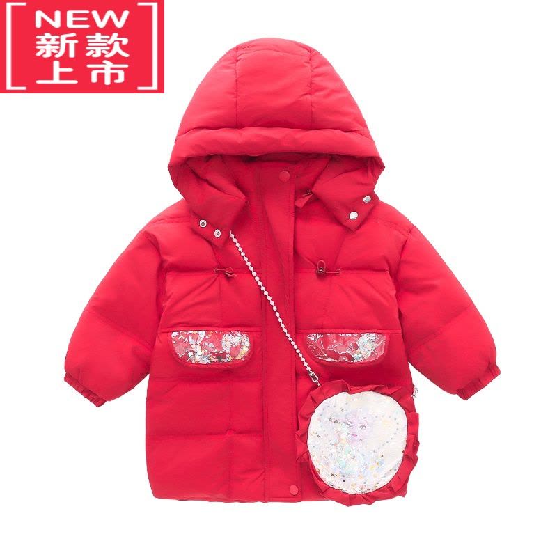 可莉允女童冬季加厚羽绒服女宝宝洋气韩版中长款羽绒棉服小儿童休闲冬装图片