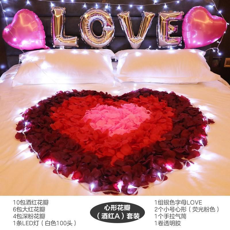 网红生日床上布置结婚庆用品仿真玫瑰花瓣婚礼求婚浪漫表白婚房假视频
