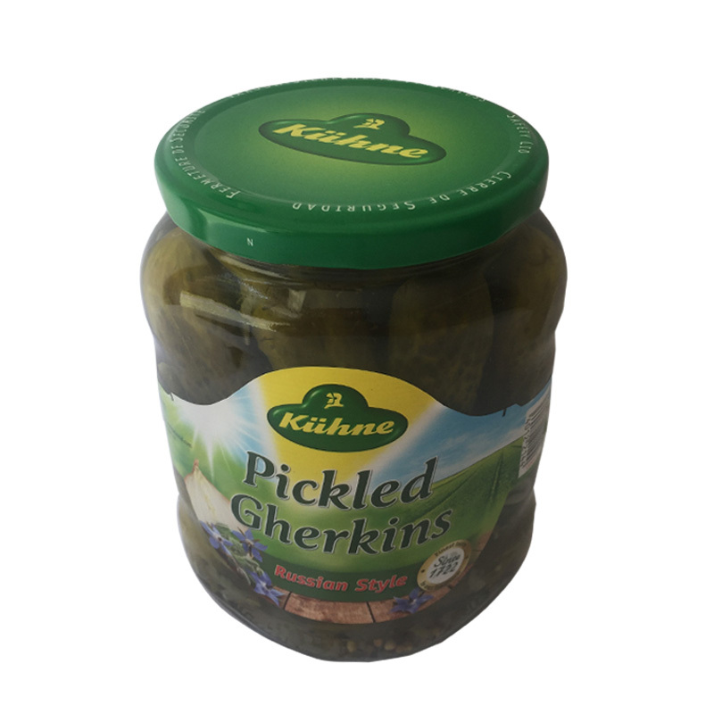 德国进口冠利kuhne俄式酸黄瓜670g腌制酸青瓜西餐汉堡搭档蔬菜罐头