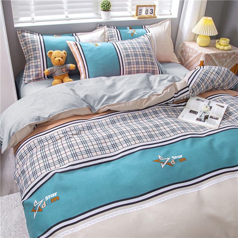 约克罗兰 植物羊绒棉四件套YTJ3102 海岸风情 1.5m/1.8m床 (被套200*230cm)图片