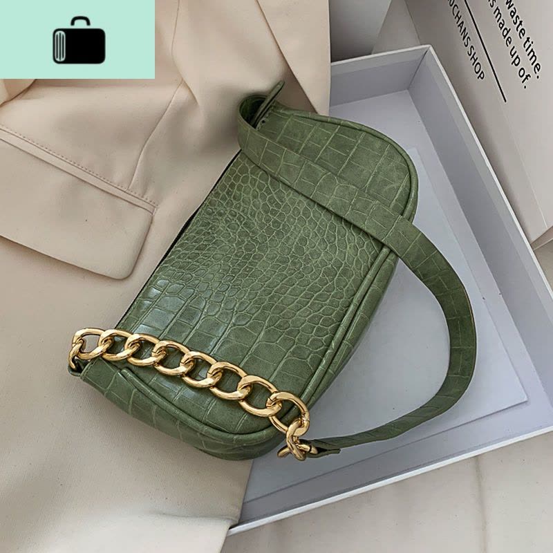 软皮腋下包奶茶色单肩斜挎包两用撞色白包包2020新款潮网红夏百搭NEW LAKE女士单肩包图片