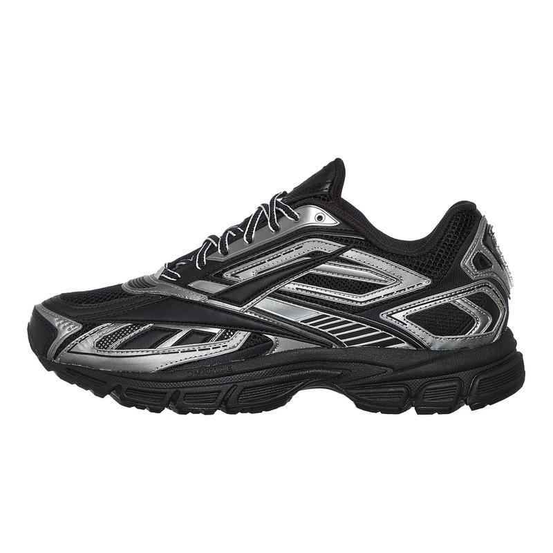 锐步(REEBOK)锐步男士跑步鞋轻便缓震黑色金属风格运动鞋