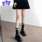 Ideamini立体珍珠中筒袜走秀款重工钉珠个性ins潮搭配皮鞋棉及膝袜小腿袜丝袜