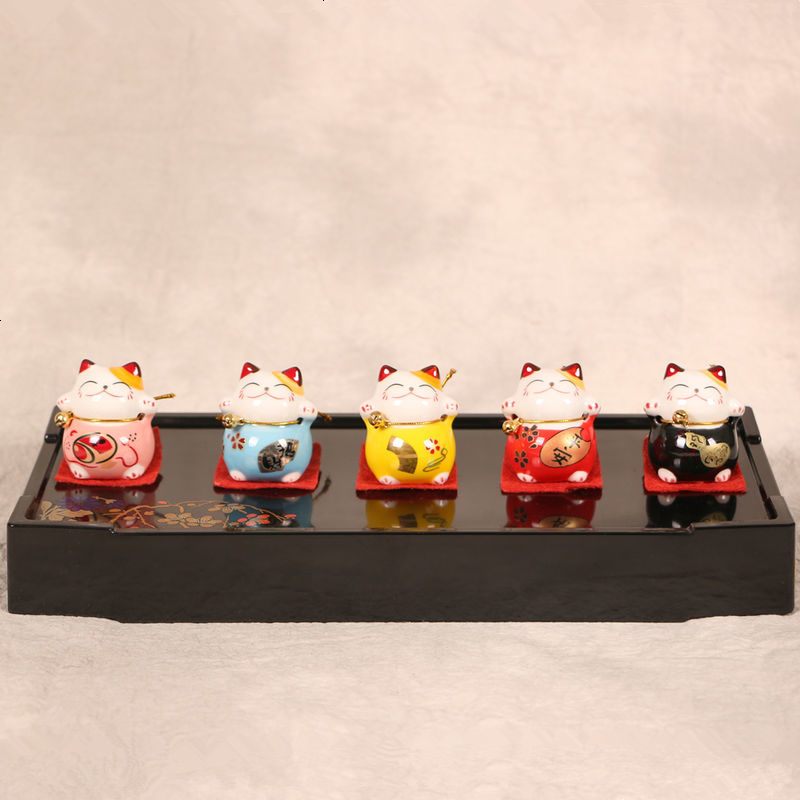 招财猫汽车摆件创意车载装饰品保平安车内车上店装饰迷你套装