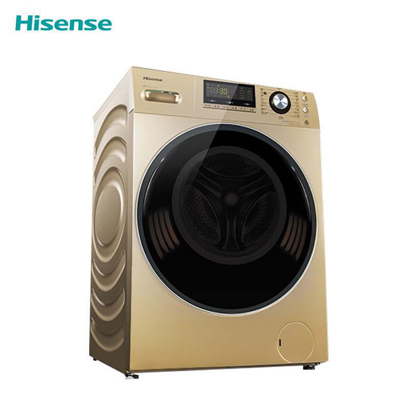 海信(Hisense)XQG100-TH1406FYG 10公斤洗烘一体变频滚筒洗衣机 智能暖衣 APP控制(金色)