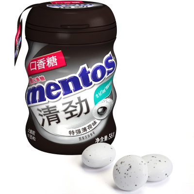 曼妥思夹心无糖口香糖特强薄荷56g
