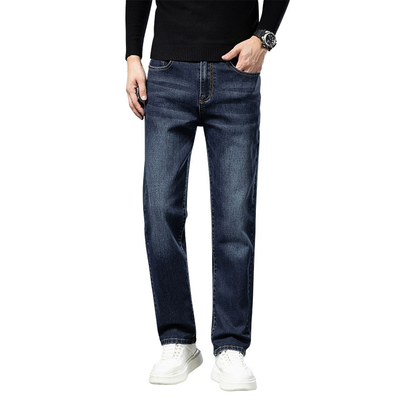 秋冬新款直筒牛仔裤男高级感商务高级感弹力宽松百搭中年爸爸裤子_15284高清大图