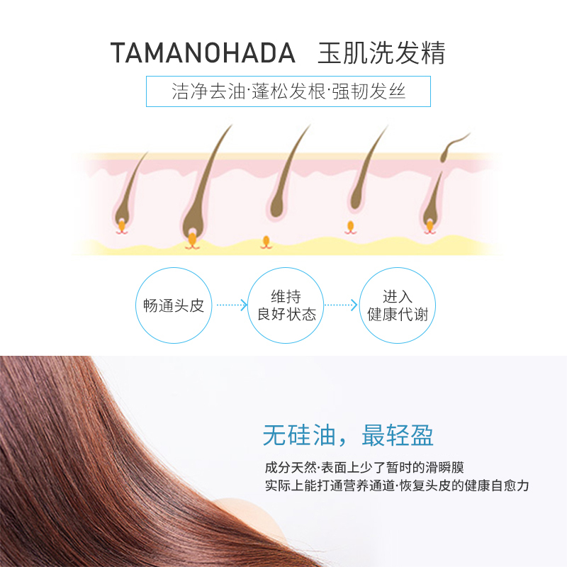 TAMANOHADA玉肌控油无硅洗发水薰衣草540ml/瓶