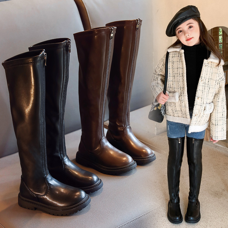 女童靴子过膝靴长靴秋2020冬季新款时尚长筒皮靴百搭鞋子儿童参数