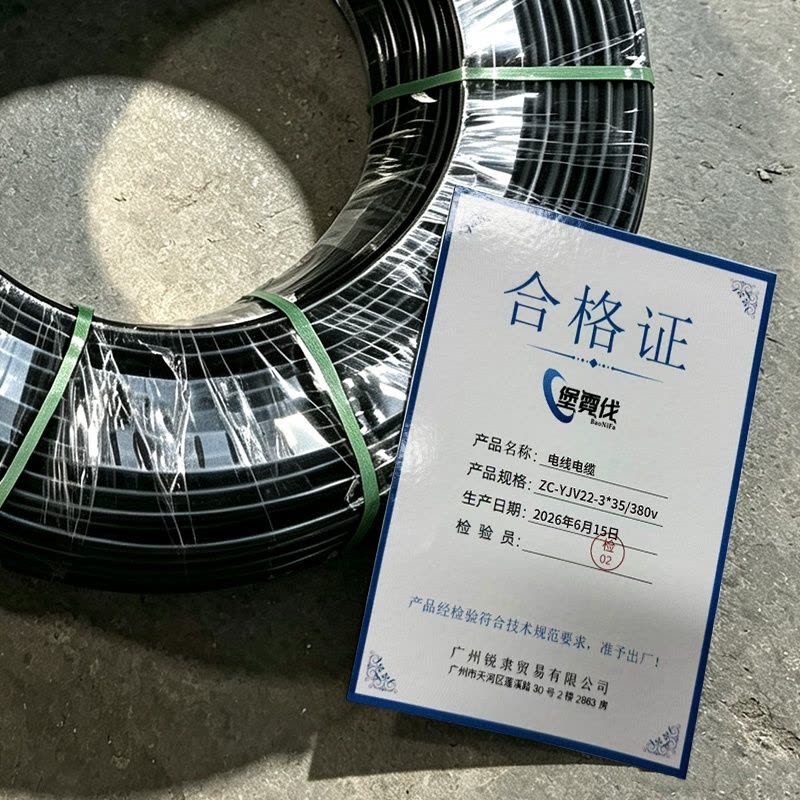 堡霓伐 电线电缆 ZC-YJV22-3*35/380v 米图片