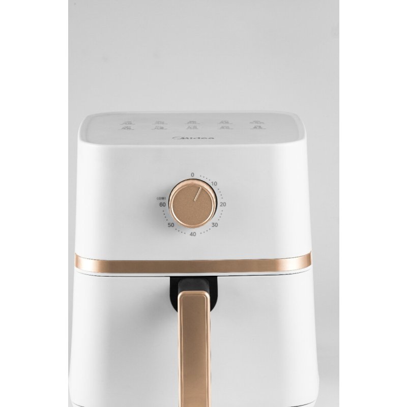美的(Midea)空气炸锅家用4.2L大容量旋钮操作无油电炸锅家用智能定时温控 KZE401X9 米白色 (单位:个)