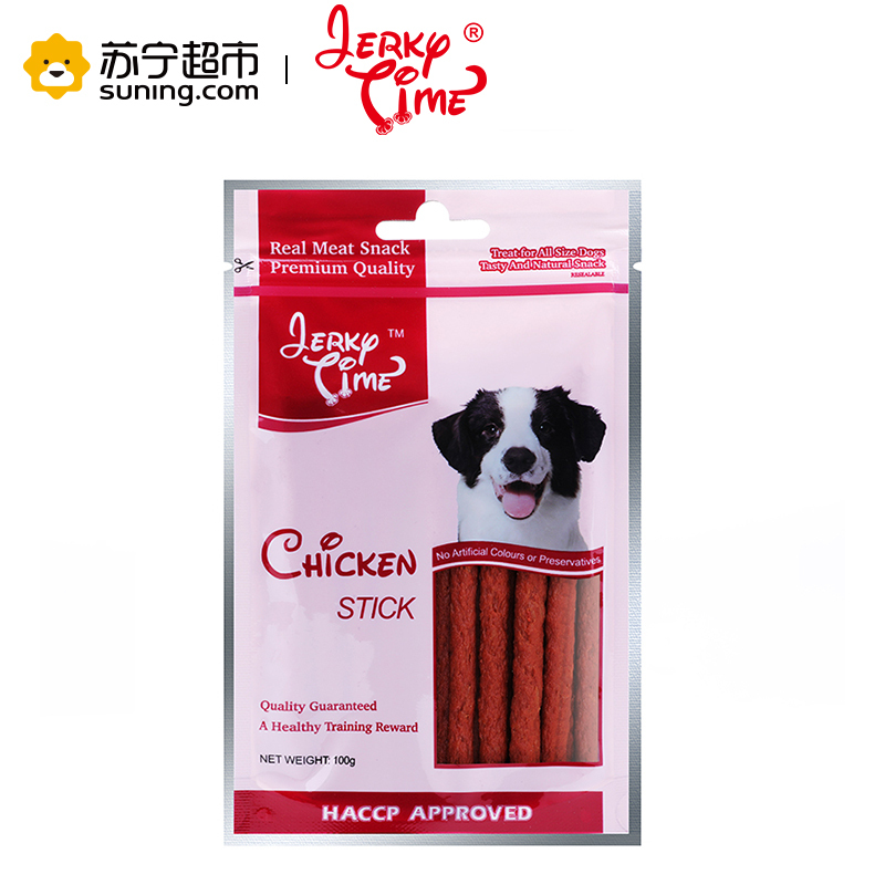 Jekey Time狗零食犬用鸡肉连体挤条30g训狗奖励零食狗狗肉干肉片磨牙