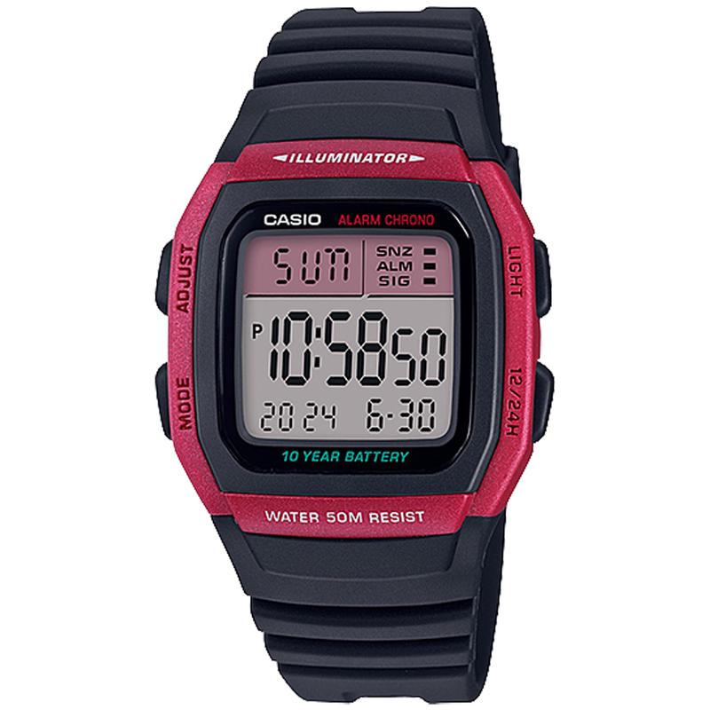 CASIO 多功能石英手表10年长续航防水计时双显男士休闲商务运动腕表