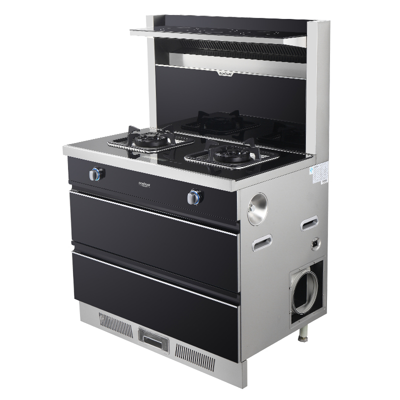 奥帅aoshuaiq5l天然气集成灶52kw天然气燃气灶集成灶一体式烟灶消毒柜