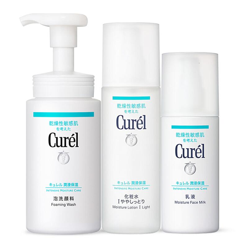 curel日本珂润水乳洗面奶护肤套装3件套 水+乳液+洁面 修复肌肤清爽不粘腻补水保湿控油平衡收缩毛孔高清大图