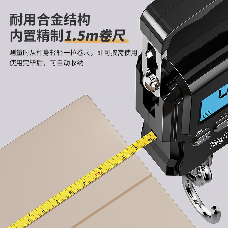 精准迷你手提电子秤50kg便携式高精度家用快递称挂钩称小型手拿秤高清大图
