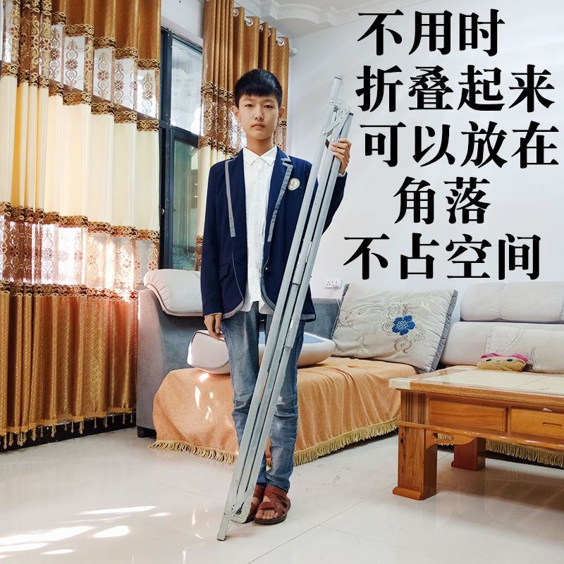 折叠单杆晾衣架子阳台室内落地伸缩卧室简易室外晒被凉衣服挂家用|长1.8高1.4m加厚加固送十防风扣