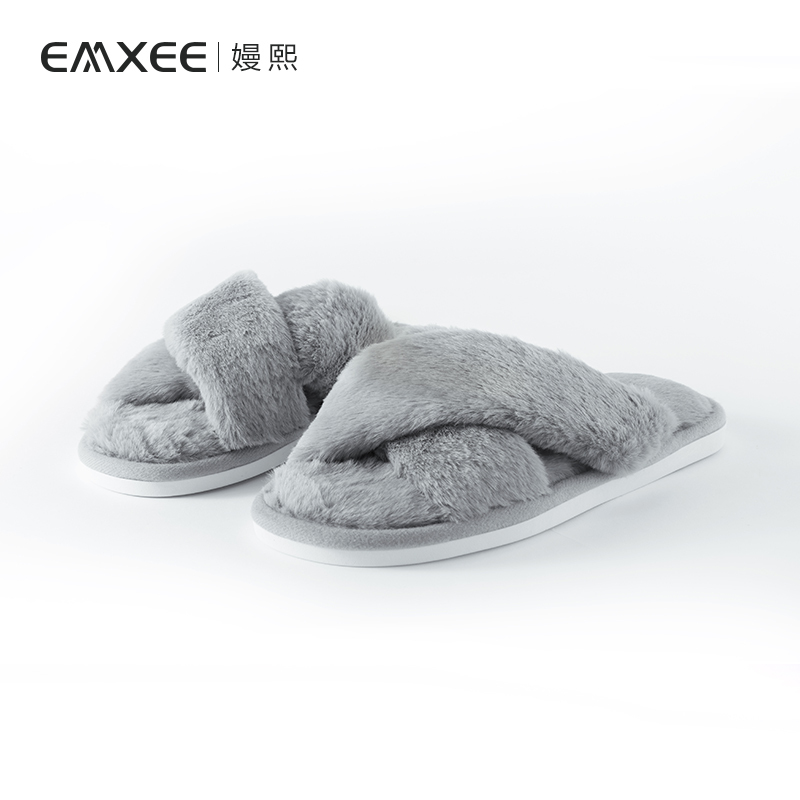 嫚熙(EMXEE)春夏款时尚月子鞋室内居家拖鞋冬季厚底孕妇拖鞋棉拖女