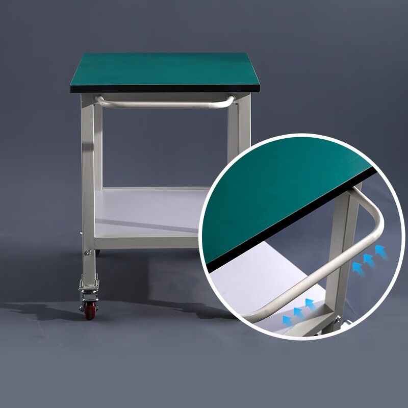 戴劲防静电小推车 双层可移动推车带轮子车间操作台160*80*75cm尺寸高清大图