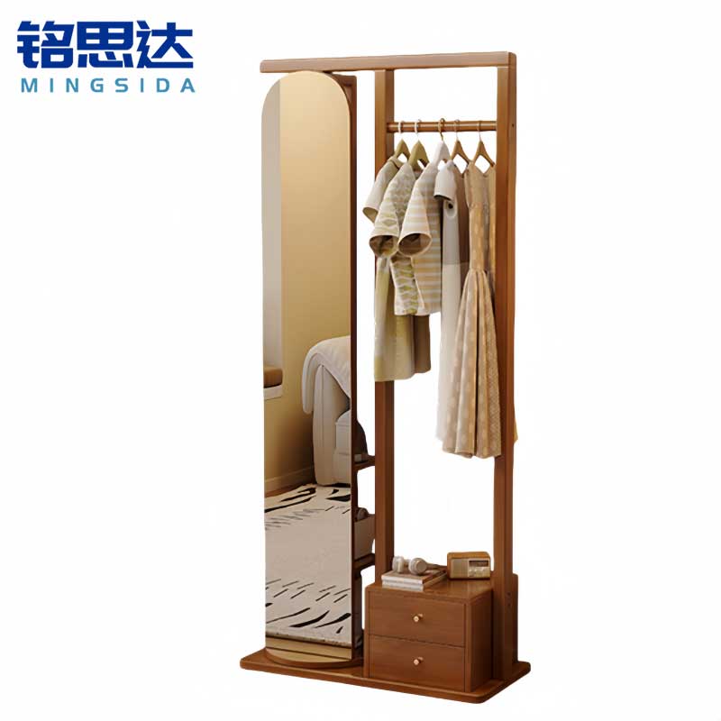 铭思达实木衣帽架80cm个高清大图