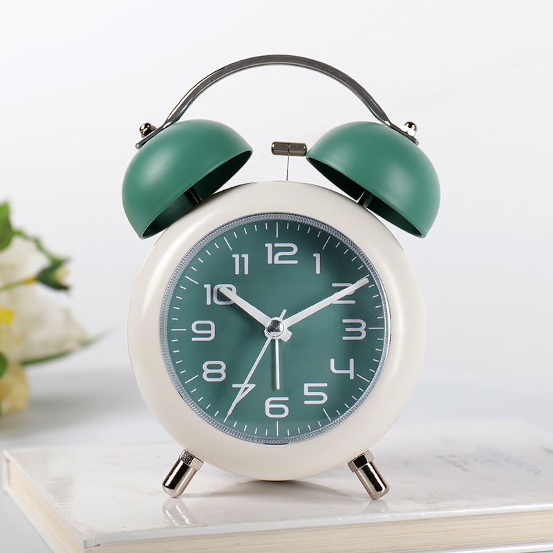 时尚简约学生打铃闹钟卧室现代儿童床头夜灯时钟家用钟表ha18f