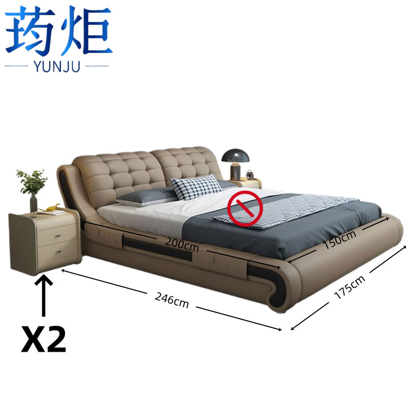 荺炬双人床1.8m含2柜套高清大图
