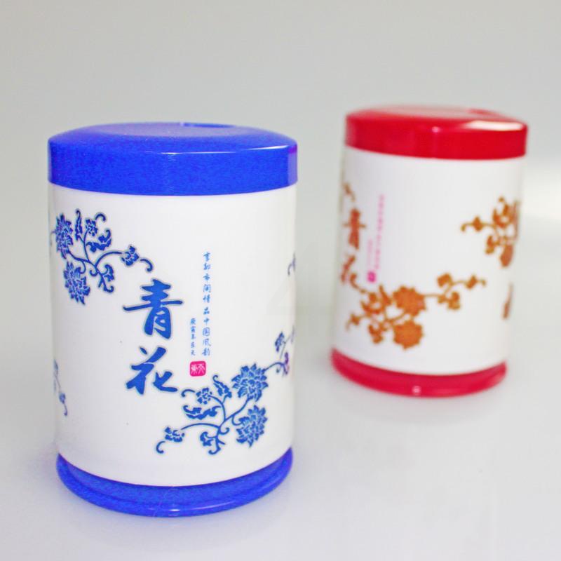 [5个装]塑料青花仿瓷牙签筒餐厅饭店牙签盒调料粉瓶家用中国风 敬平 青花牙签瓶蓝色5个高清大图