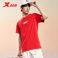 特步短袖T恤男女同款新疆棉2021夏季新款运动情侣上衣半袖国潮