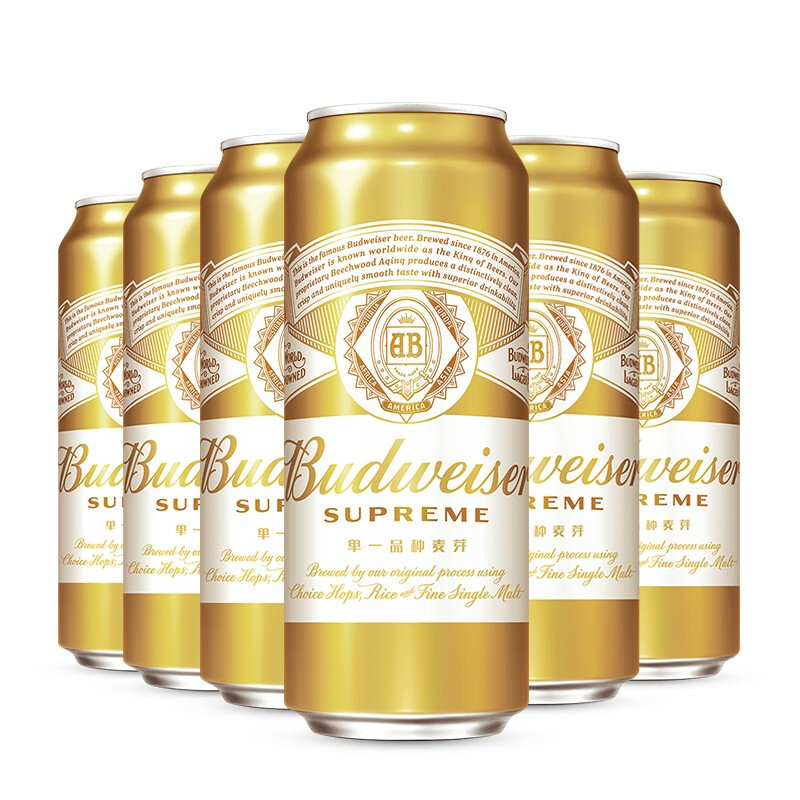 百威(BUDWEISER)百威金尊啤酒500ml*18听 整箱装高清大图