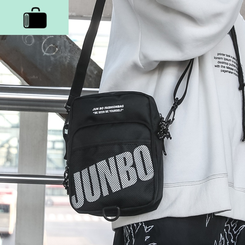 男生斜挎包ins潮牌小包 街头潮流个性嘻哈单肩包男士包包抖音同款new