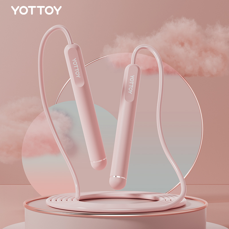 YOTTOY 跳绳健身减肥运动成人专用燃脂竞速跳神女生专业减脂有绳训练绳子 暴汗竞速跳绳 TS23B01 粉色