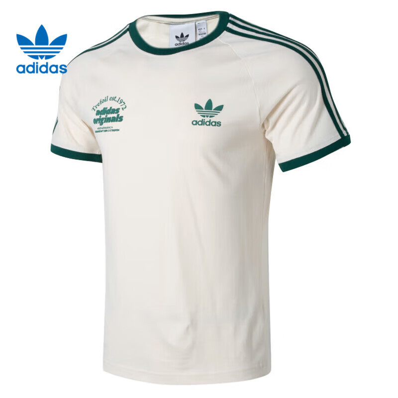 阿迪达斯adidas三叶草春季男子运动休闲短袖t恤iu0217