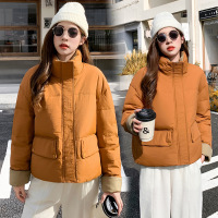 冬季新款女时尚棉衣设计感短款棉袄小个子羽绒棉服外套潮 L 土黄色