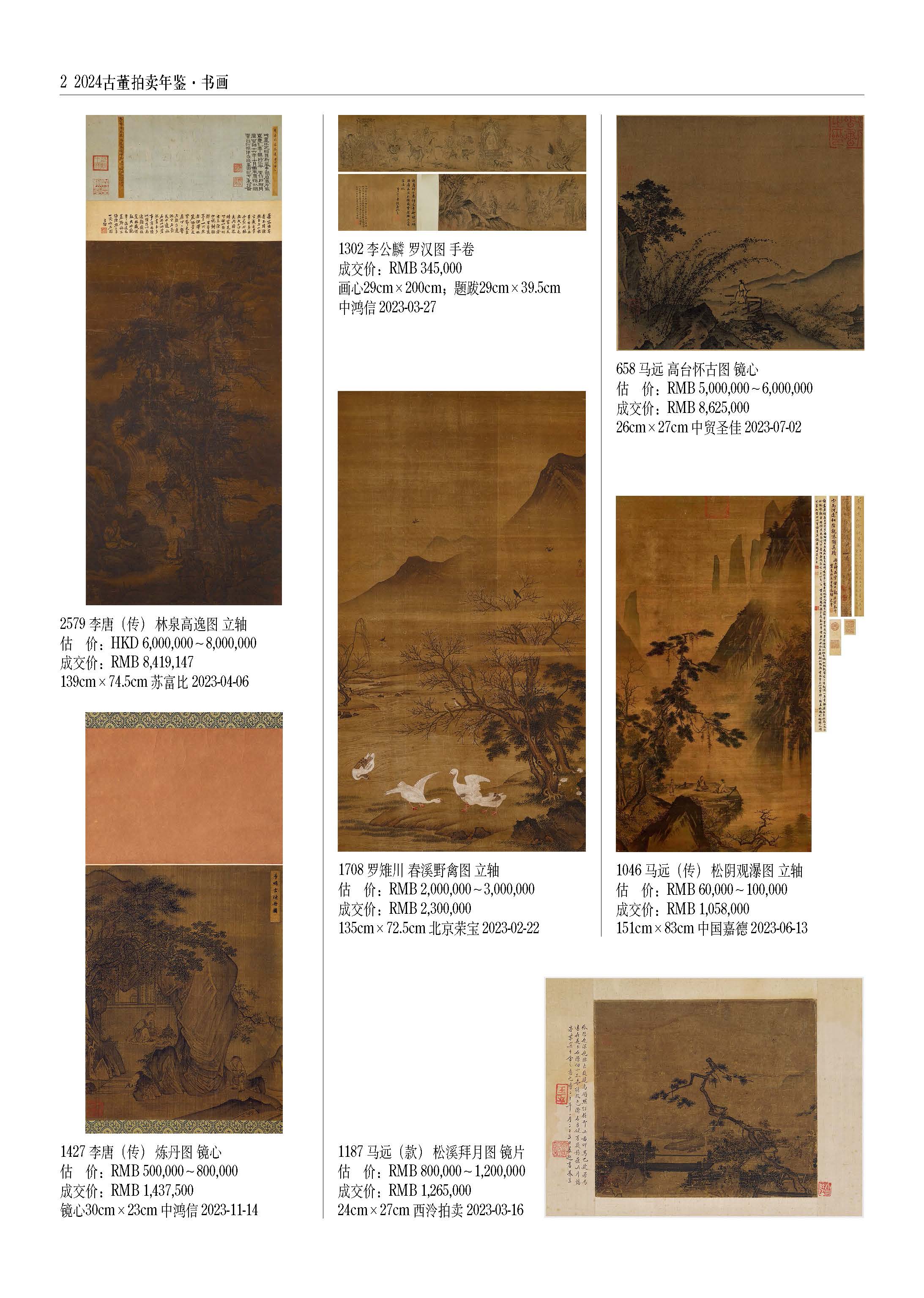 [正版]2024古董拍卖年鉴·书画欣弘艺术收藏鉴赏鉴定书籍古玩文玩拍卖品投资成交价格信息汇总数据大全拍品图册介绍 湖南高清大图