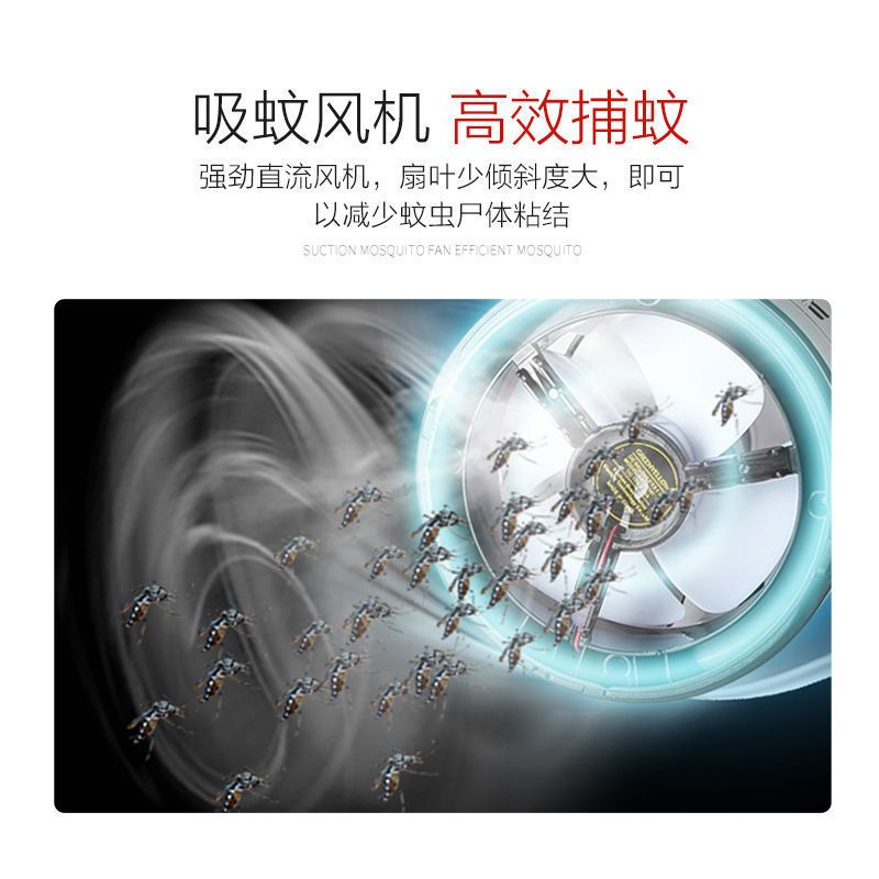 MI灭蚊灯器灭蚊家用蚊子室内卧室黑科技插电杀捕吸蚊 三维工匠 蓝色+适配器+1份诱蚊剂
