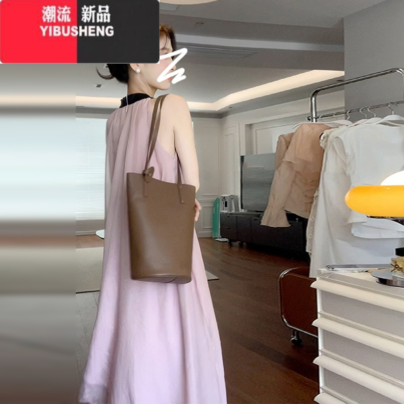 YIBUSHENG法式粉色气质挂脖连衣裙子女季2024新款海边度假无袖长裙网纱裙