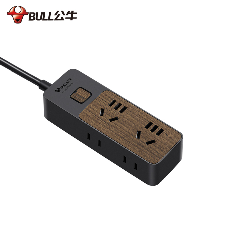 公牛(BULL)GN-R1220-5米木纹插座桌面创意多功能家用多用插排插板拖线板接线板插线板学生宿舍床头排插