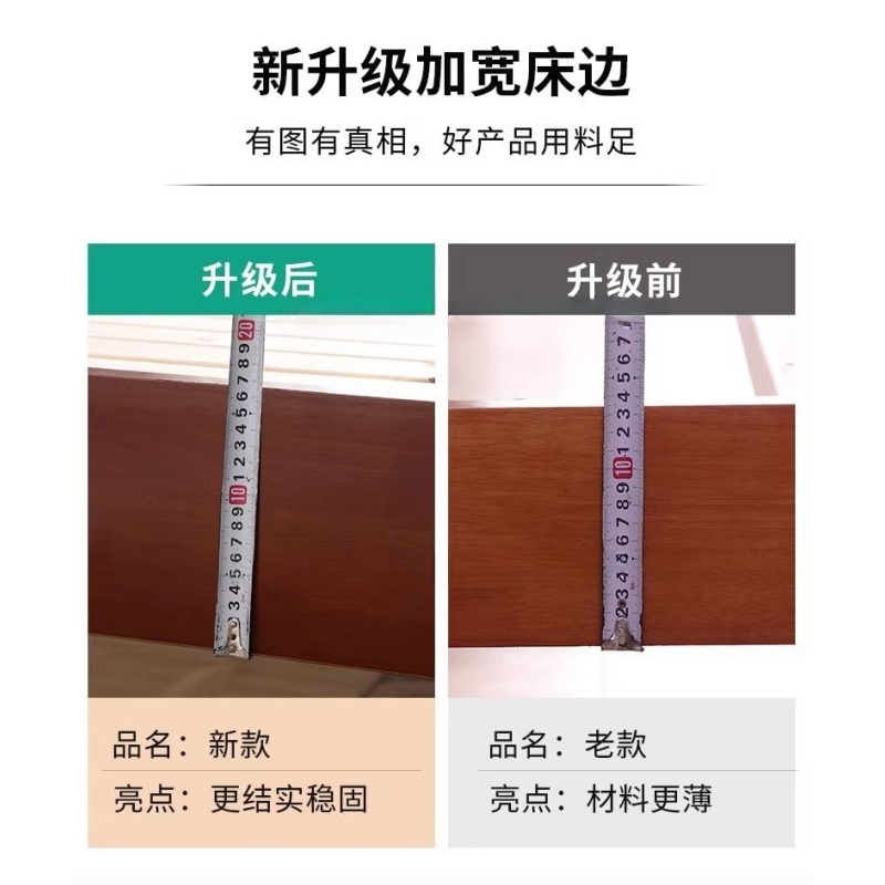 鑫木樽单人床135*200*960cm+5cm床垫+床头柜1组高清大图