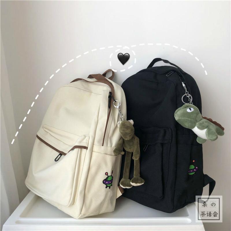 韩版ins风帆布书包女学院风chic校园学生双肩包日系原宿旅行背包ufo