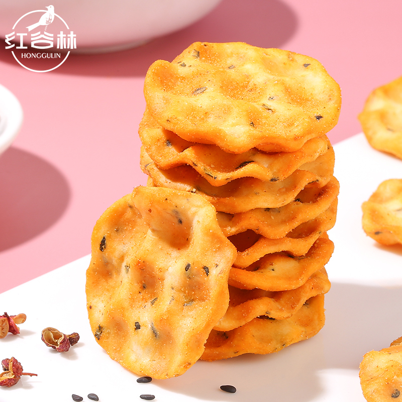红谷林 花椒小石子饼干爆辣味100g袋装 过年年货零食陕西特产花椒风味石头饼早餐办公室休闲小吃