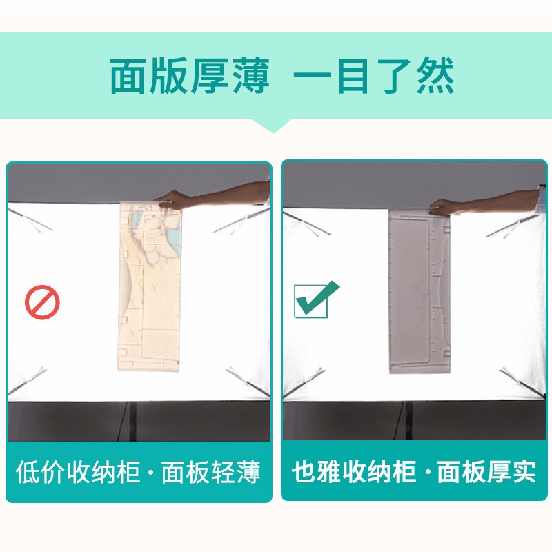 Yeya也雅塑料收纳柜婴儿宝宝衣柜儿童储物柜加厚多层收纳柜无味 6层 3+3带挂衣杆 SG-23A36高清大图