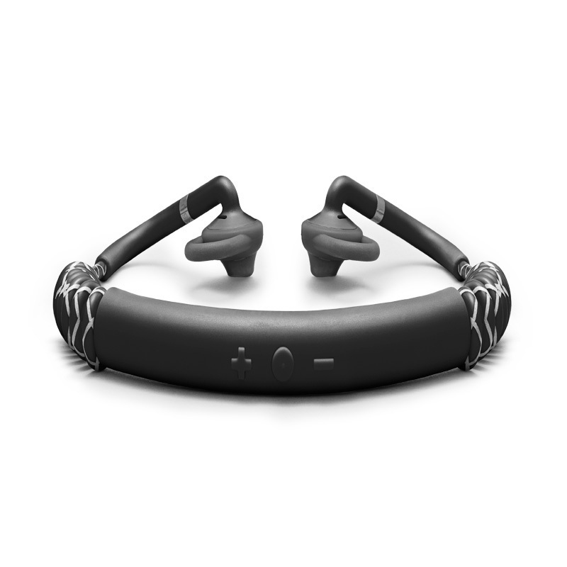 城市之音(URBANEARS) Stadion 后挂式无线蓝牙运动跑步耳机耳塞耳麦 防汗反光线材 Belt 黑带黑