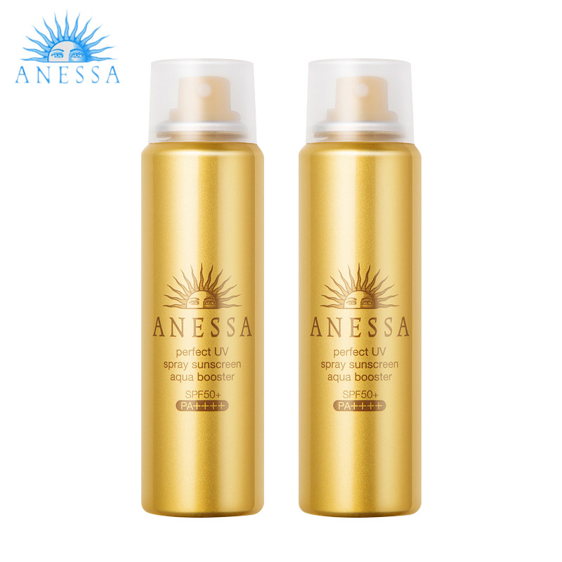 资生堂ANESSA安热沙安耐晒防晒霜乳防晒喷雾SPF50+PA++++防水防汗 金瓶防晒喷雾60ml两瓶装