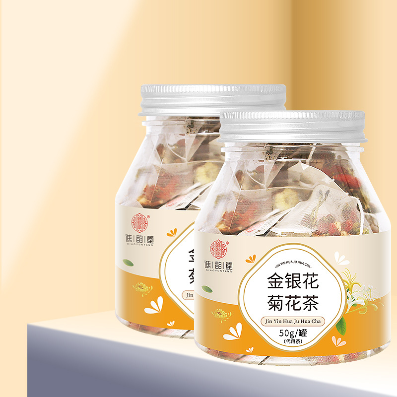 谯韵堂 金银花菊花茶50g/罐高清大图