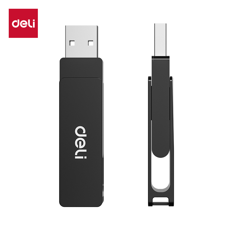 得力(deli)LS330金属U盘 128G高速读写USB3.2